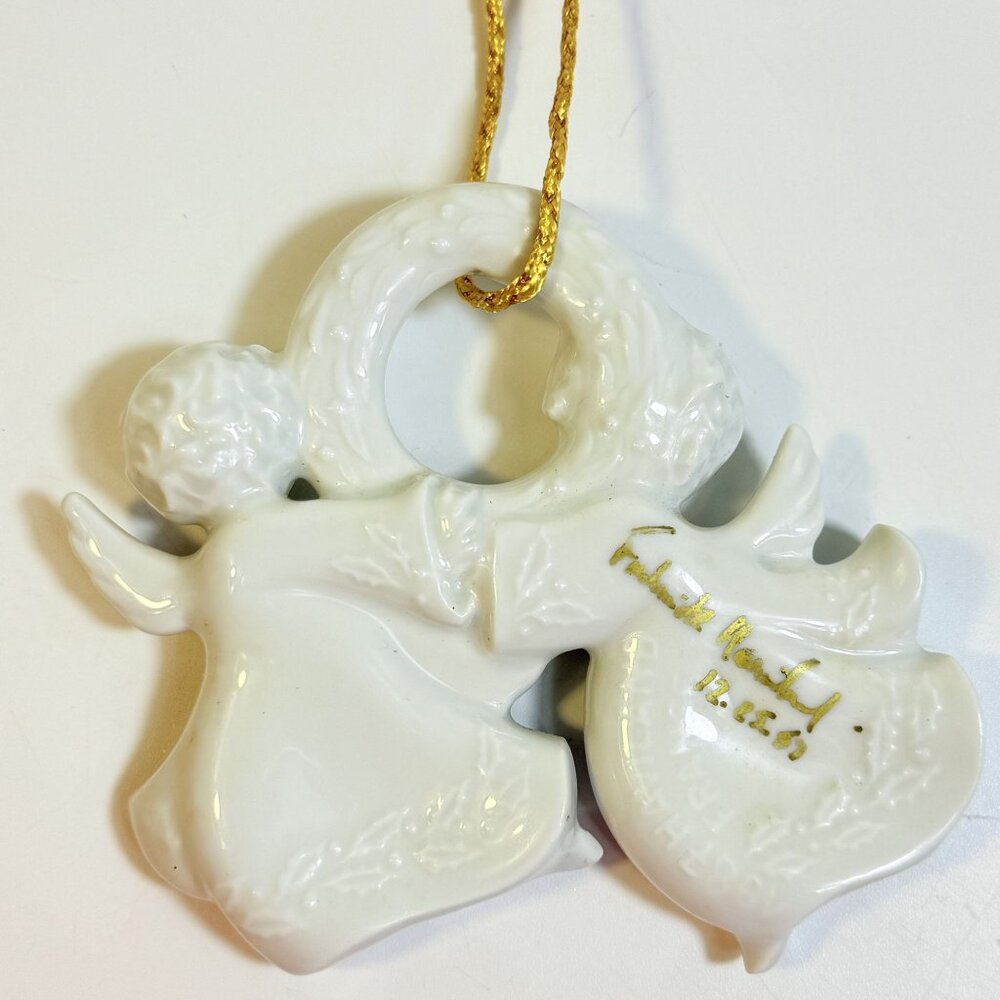 Christmas Tree Ornament Caroling Wreath Haviland Limoges Signed France 1986 - Picture 14 of 16